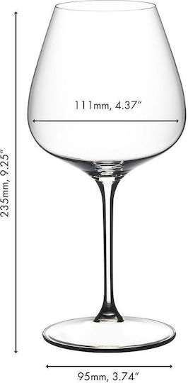 Riedel Σετ Ποτήρια για Λευκό και Κόκκινο Κρασί από Κρύσταλλο σε Μαύρο Χρώμα 2τμχ