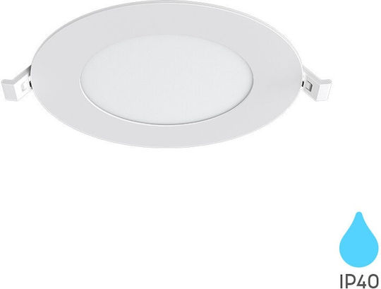 Braytron Στρογγυλό LED Panel 9W με Φυσικό Λευκό Φως 4000K
