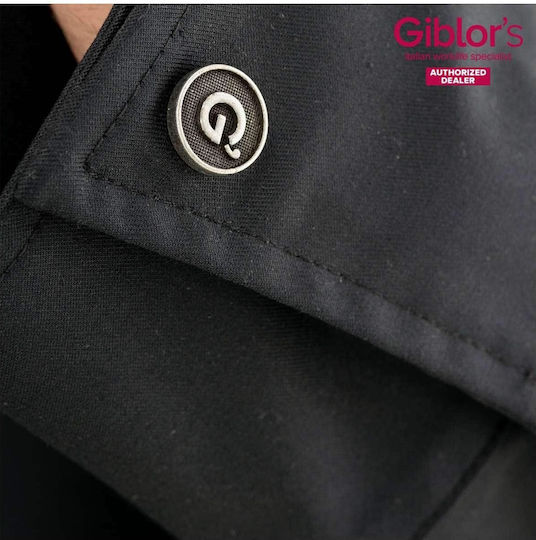 Giblor's Σακάκι Σεφ Ανδρικό Μαύρο με Μακρύ Μανίκι