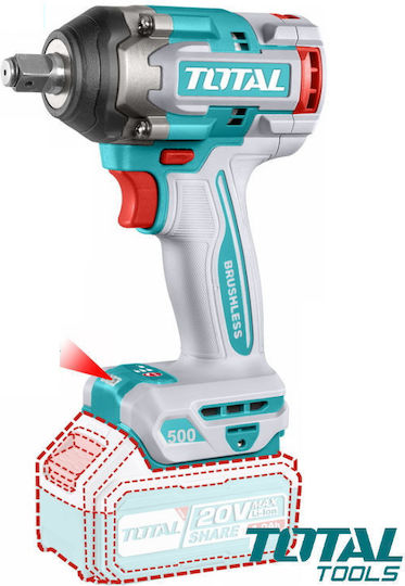 Total Brushless Impact Wrench Battery 20V Solo with Socket 1/2"
