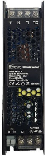 Viokef LED Power Supply IP20 Power 60W with Output Voltage 24V