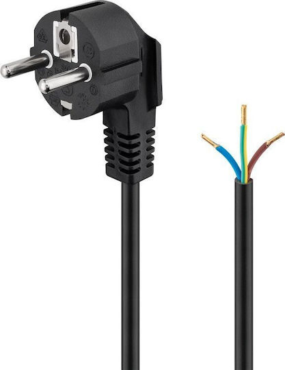 Goobay Καλώδιο Ρεύματος με Διατομή 3x0.75mm² σε Μαύρο Χρώμα 2m