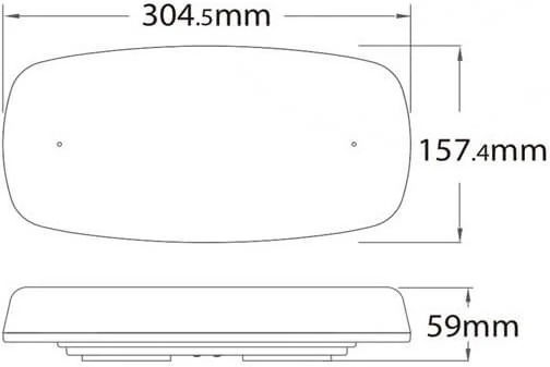 Rechargeable LED Beacon Orange 12V 24V Magnet 30.5cm X 15.7cm X 5.9cm