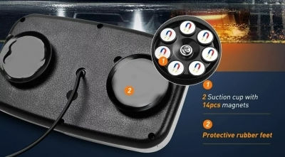 Auto-Leuchtturm LED 12V 28cm mit Orange Beleuchtung