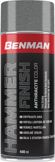 Benman Spray Paint Hammer Finish with Forged Effect Charcoal 400ml