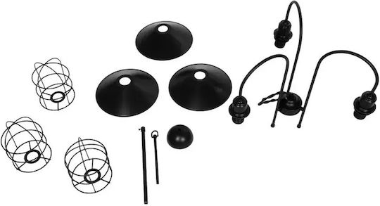 GloboStar Blazeo Pendant Light Black Bell with Socket E27 40x40x40cm