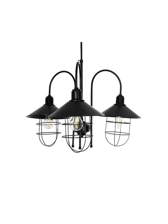 GloboStar Blazeo Hängelampe Schwarz Glocke mit Fassung E27 40x40x40cm.
