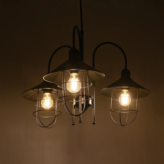 GloboStar Blazeo Pendant Light Black Bell with Socket E27 40x40x40cm