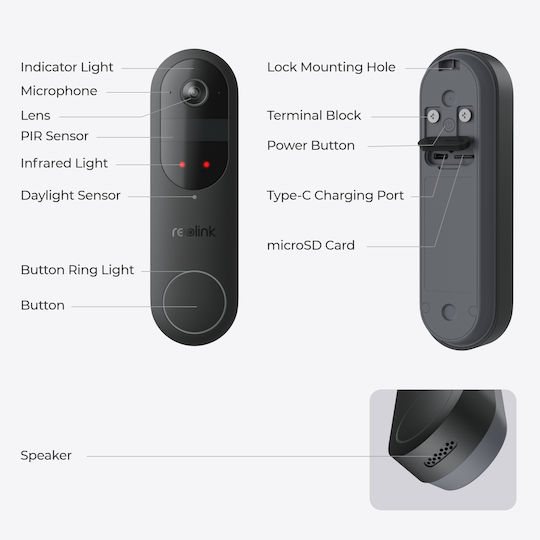 Reolink Wi-Fi Doorbell Black