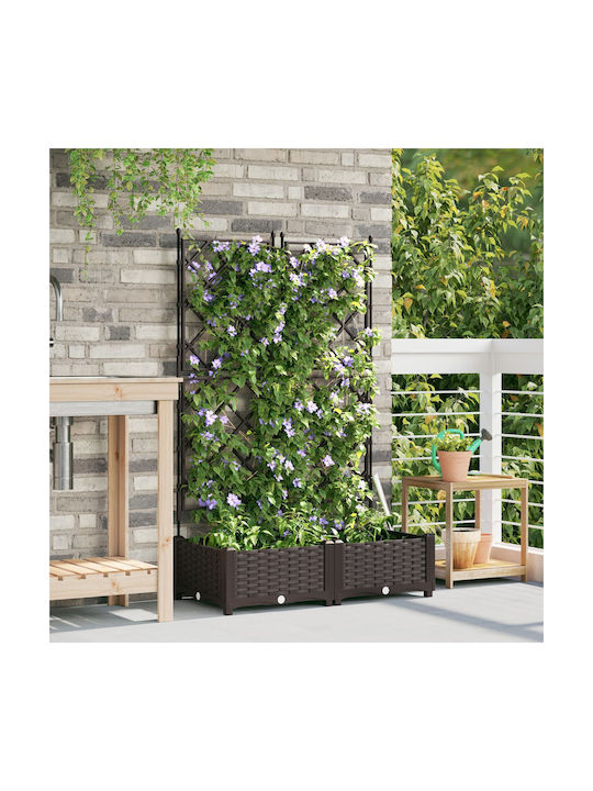 vidaXL Plantator de grădină Potcoavă Set 2 Ghivece Maro