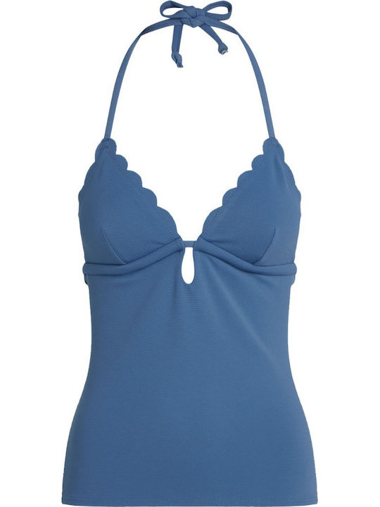 Scallop Blue Bikini Top