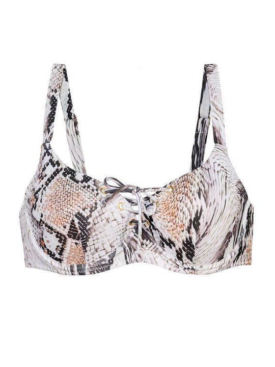 Bikinioberteile D Becher Tierdruck Graues