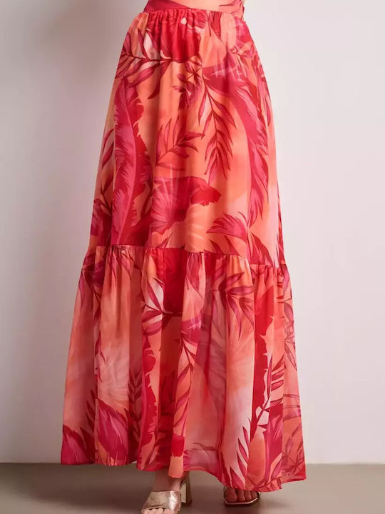Ψηλόμεση Maxi Φούστα Floral Τροπικό