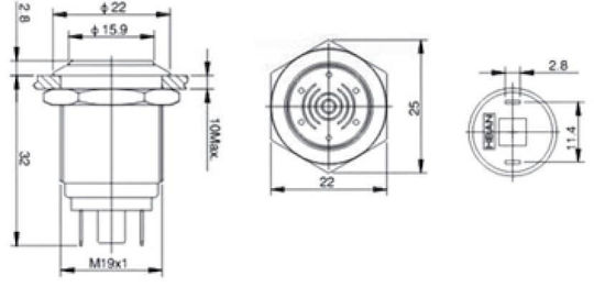 Alarm Siren Indoor 12V with Roșu Light