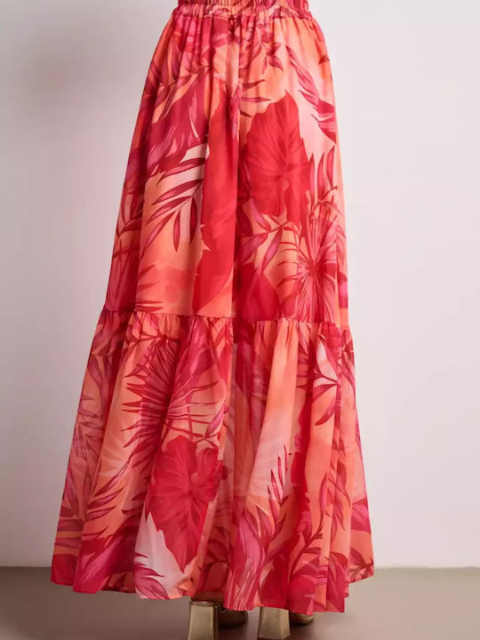Ψηλόμεση Maxi Φούστα Floral Τροπικό