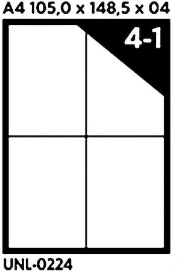 400 Self-Adhesive Rectangular A4 Labels 105x148mm
