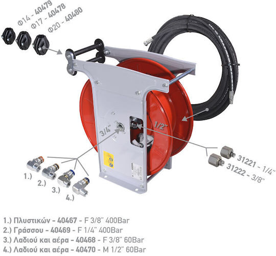 Faicom 40473 Luftschlauch 20m Mit Rolle Typ AL