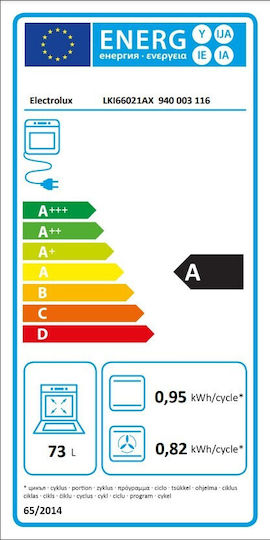 Electrolux Aragaz 73lt cu Plite cu Inducție L59.6cm. Inox