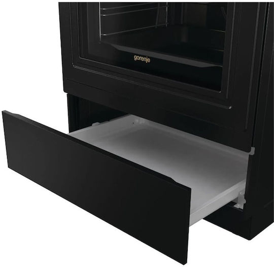 Gorenje Κουζίνα 71lt με Κεραμικές Εστίες Π60εκ. Μαύρη