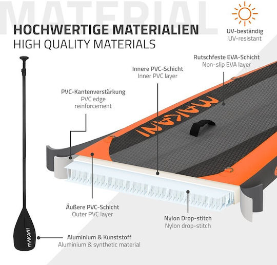 EDC Makani Inflatable SUP Board with Length 3.2m Orange