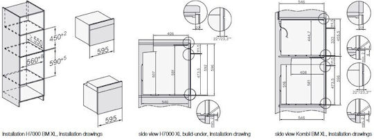 Miele Φούρνος άνω Πάγκου 76lt Π59.5εκ. Μαύρος