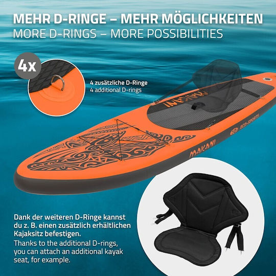 EDC Makani Inflatable SUP Board with Length 3.2m Orange