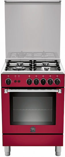 La Germania Aragaz cu Gaz Natural 65lt cu Plite pe Gaz Natural L60cm. Red