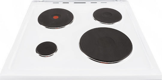 United Cooker 69lt with Enamel Hobs W60cm. White