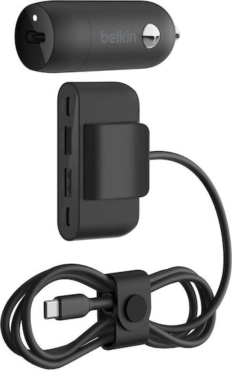 Belkin Car Charger 30W With One Port 1x USB-C With Lightning Cable Black Colour