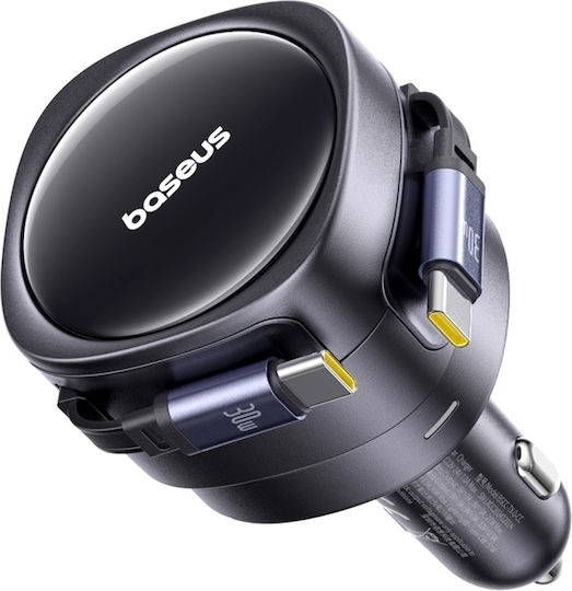 Baseus Car Charger 60W Fast Charging With Type-C Cable Black Colour