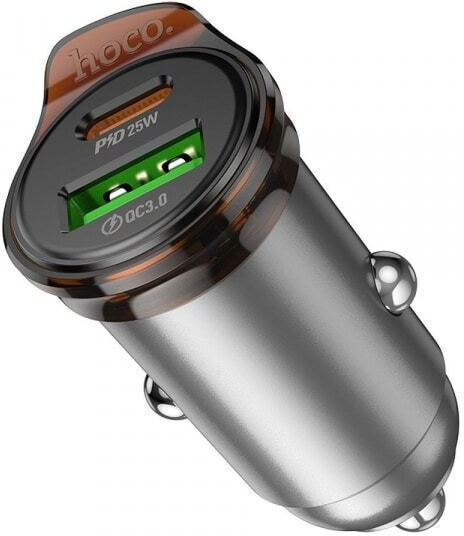 Hoco Handy-Autoladegerät 43W 3A Schnellladen mit einer Buchse 1xUSB-A Graue Farbe