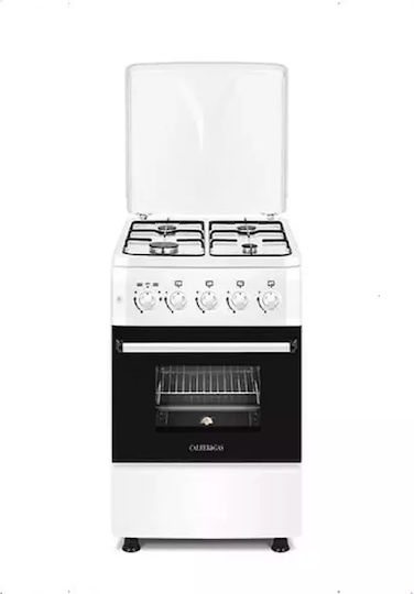 Ferre F5T40G2-W(eco) Κουζίνα Υγραερίου 52lt με Εστίες Υγραερίου Π50εκ. Λευκή