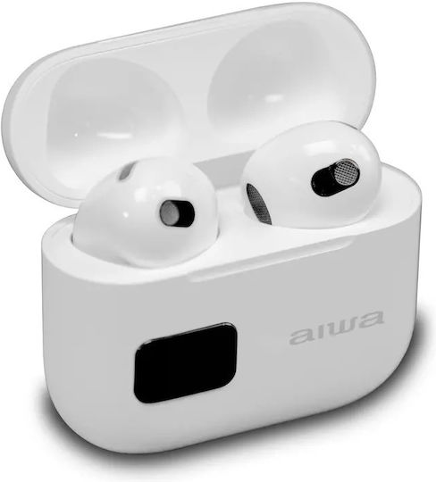 Aiwa EBTW-100 Earbud Bluetooth Handsfree Earphones with Charging Case White