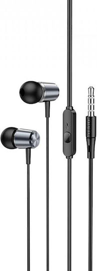 Hoco M108 In-ear Handsfree Ακουστικά με Βύσμα 3.5mm Metal Gray