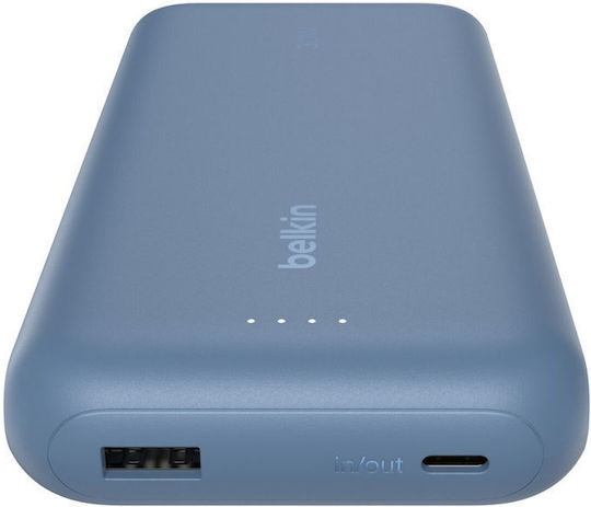 Belkin BoostCharge Power Bank 20000mAh 30W με Θύρα USB-A και Θύρα USB-C Μπλε