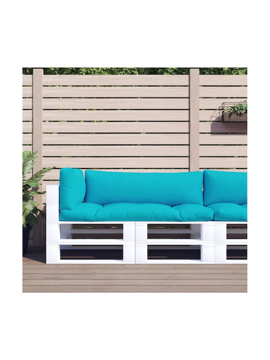 vidaXL Wasserdichtes Gartenstuhlkissen Palette Mit Rückenlehne Türkis 3 Stück