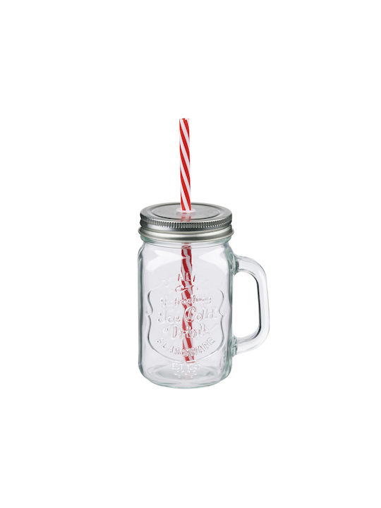 Alpina Appliances Set Gläser Cocktail/Trinken aus Glas mit Strohhalm 1000ml 4Stück