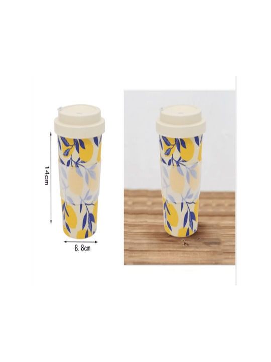ForHome Glas Kaffee/Freddo aus Bambus 400ml