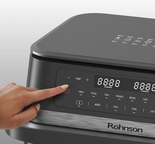 Rohnson Air Fryer with Double Detachable Bucket 11.5lt Gray R-2881