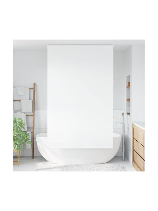 Vidaxl Κουρτίνα Μπάνιου Ρολό Κασέτα 130x240εκ Πλάτος Υφάσματος 126εκ Λευκό