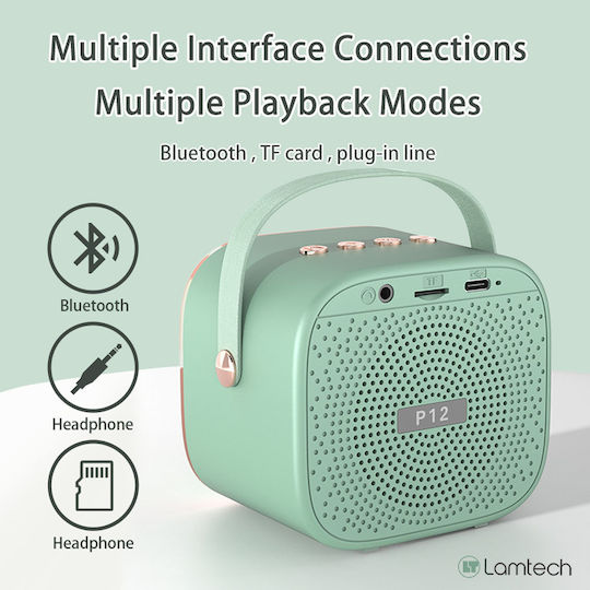 Lamtech Ηχείο Karaoke με Ασύρματο Μικρόφωνο και Εφέ Φωτισμού LAM980213 Πράσινο