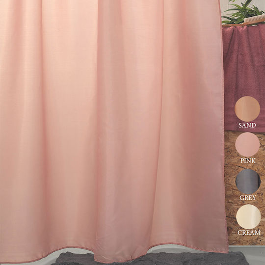 Palamaiki Simple Fabric Shower Curtain 180x200cm Pink