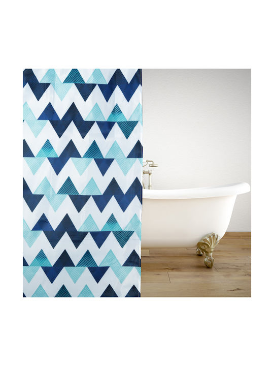 San Lorentzo Flak Fabric Shower Curtain 180x180cm Blue