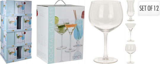 Excellent Houseware Set of Glasses Water / Cocktail/Drinking made of Glass Stemmed 12pcs