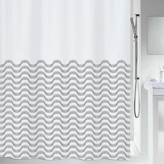 Spirella Vagues Duschvorhang Stoff 180x200cm Gray Spirella Vagues Duschvorhang Stoff 180x200cm Gray