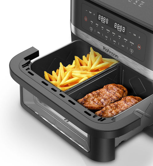 Rohnson Air Fryer with Double Detachable Bucket 11.5lt Gray R-2881