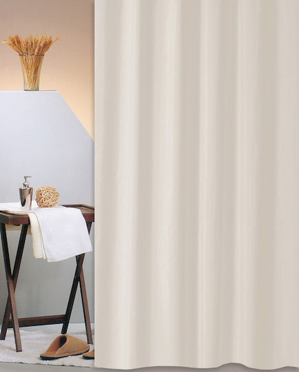 San Lorentzo Solid Fabric Shower Curtain 180x220cm Beige 1993 ΒΕΙGΕ