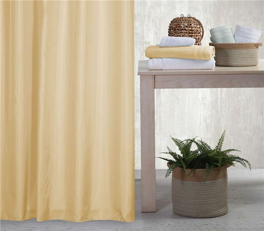 Nef-Nef Homeware Shower Душ завеса Тъканна с куки 180x200см 1160 Жълт цвят 023859