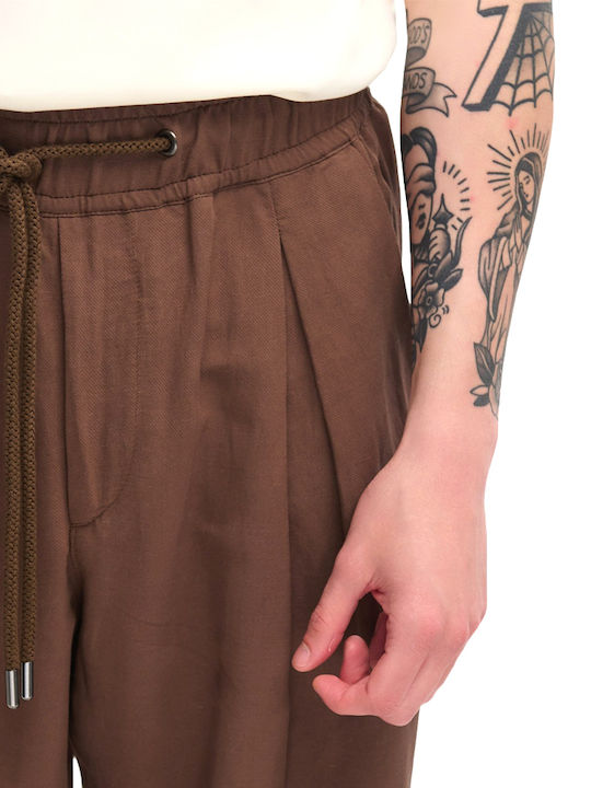 Vilnius Rel Men's Trousers in Loose Fit Brown