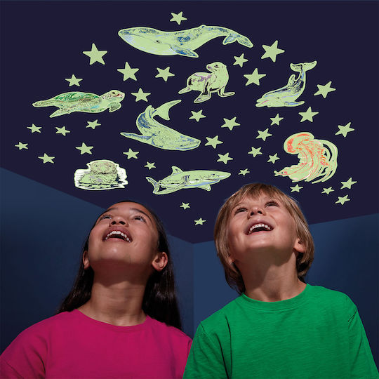 Epsilon Games Kinder Wandsticker Wand Leuchtend Sterne & Meerestiere